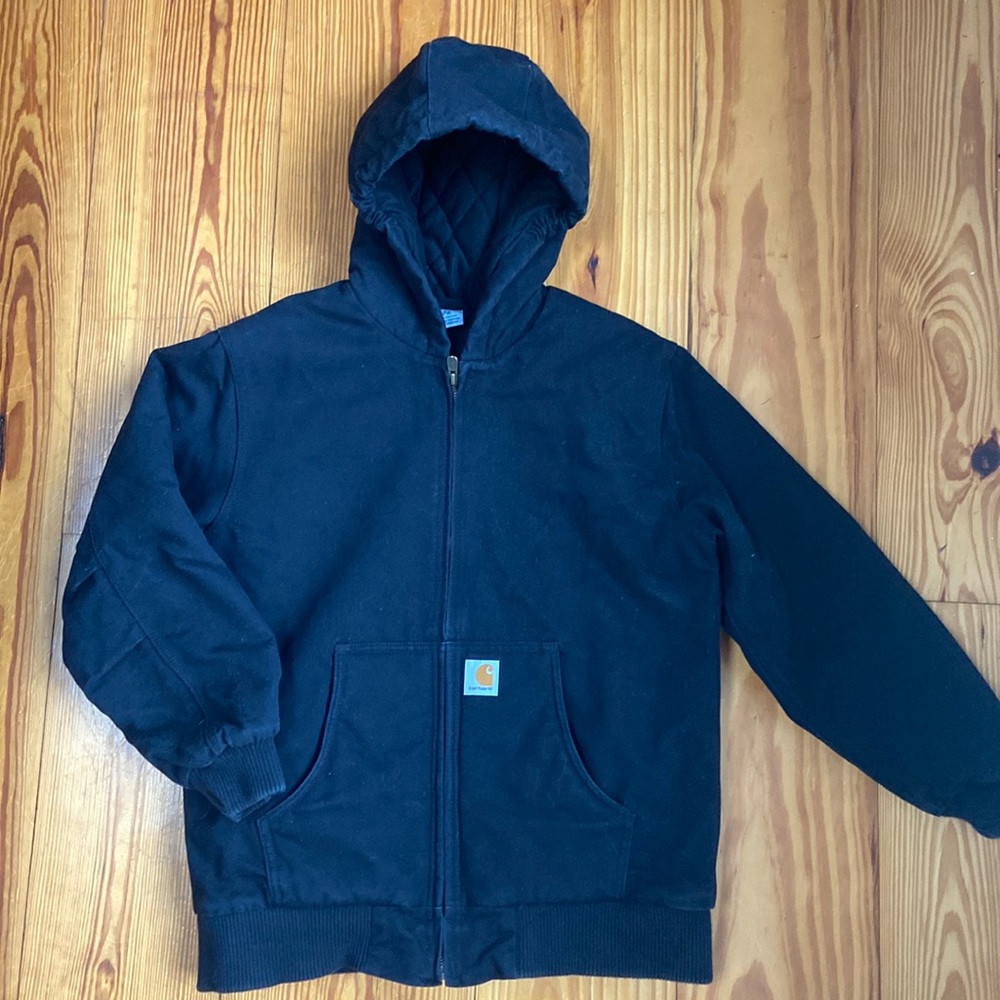 Black Youth Carhartt Coat with Hood